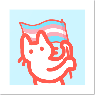 owie waving a trans pride flag Posters and Art